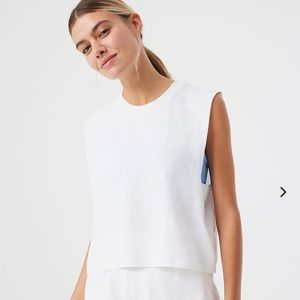 Outdoor Voices Everyday Boyfriend Tank in white, size Large